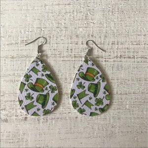 COPY - Green St. Patrick’s Day Irish Faux Leather Teardrop Earrings